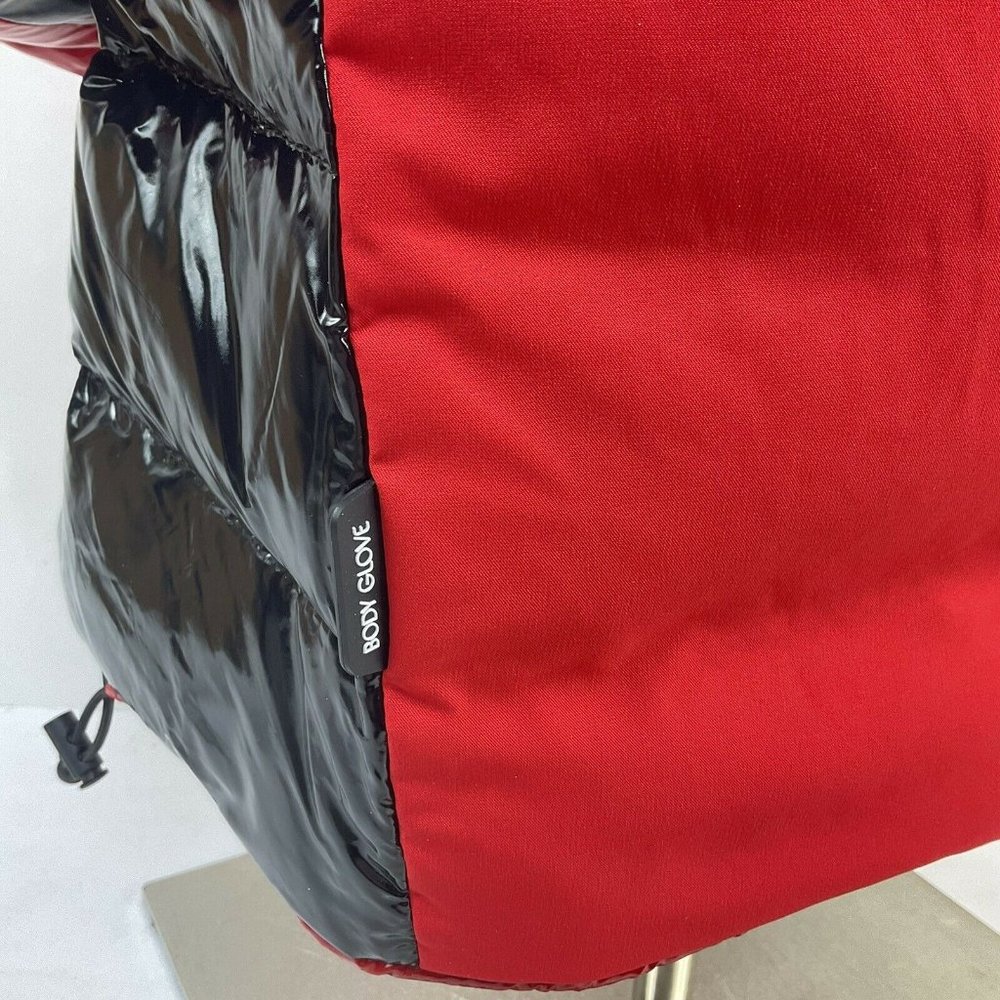 Body Glove Coat Womens Sz XS Down Puffer Parka Red Black Wet Look Msrp $350 Nwt - Picture 5 of 12